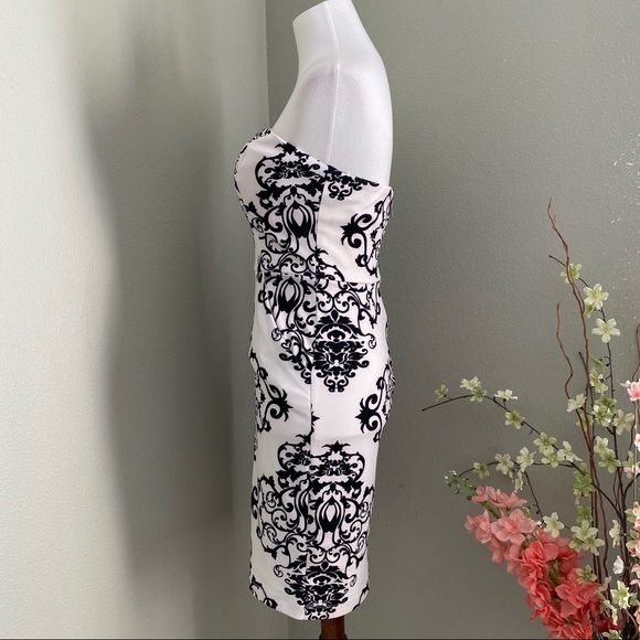 B Darlin Black and White Strapless Dress - Picture 3 of 5